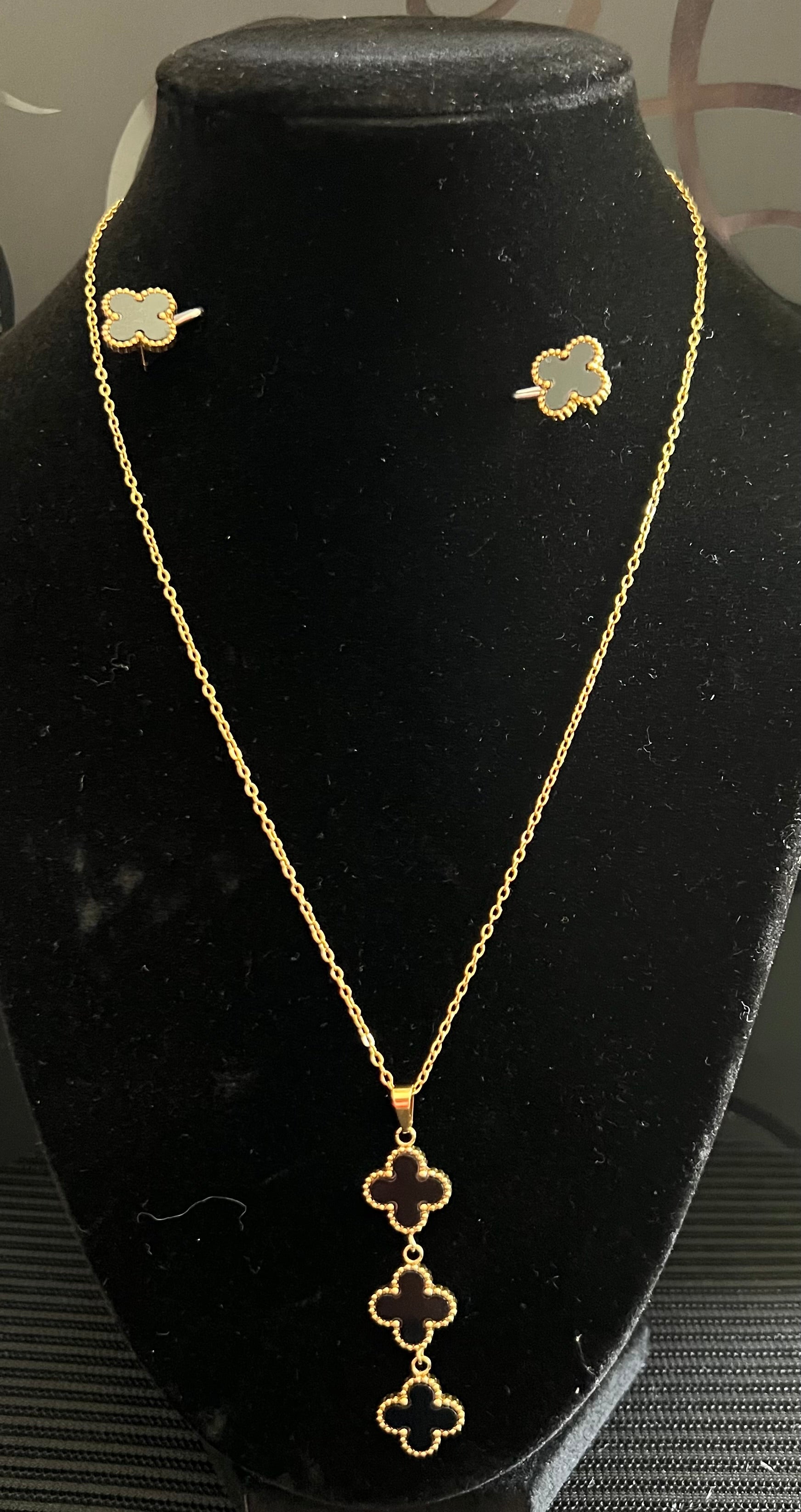 clef necklace and earring sets