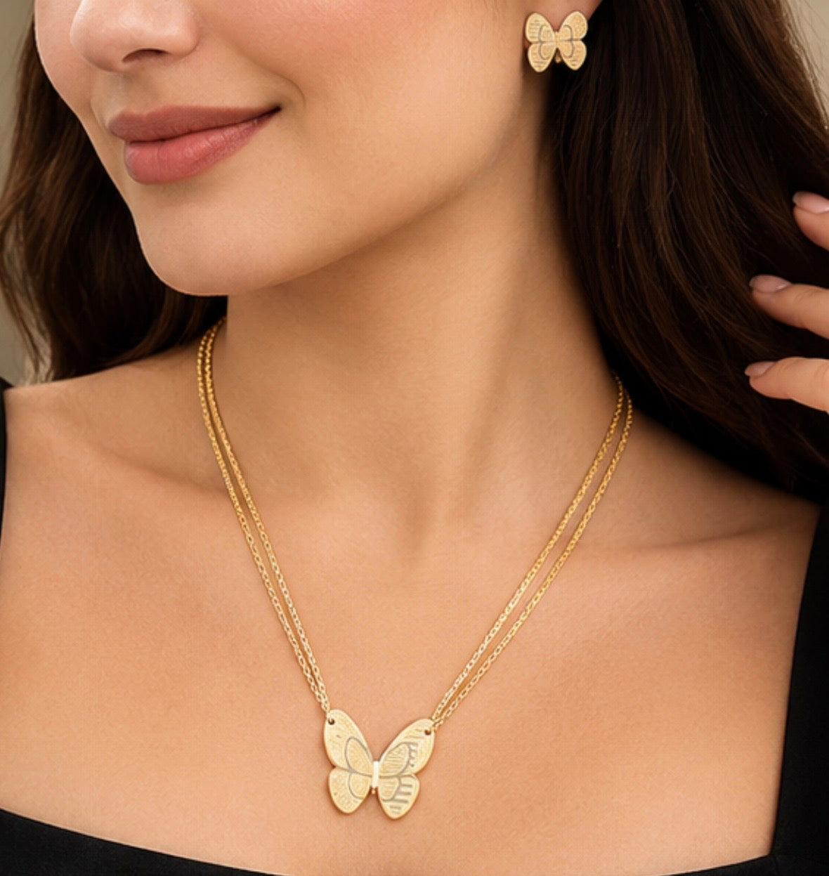 Infinity Luxe pendant necklace & earrings