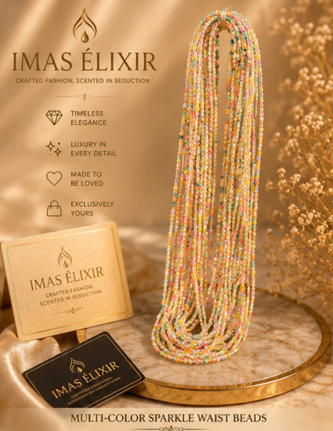 Multi-Color Sparkle Waist Beads