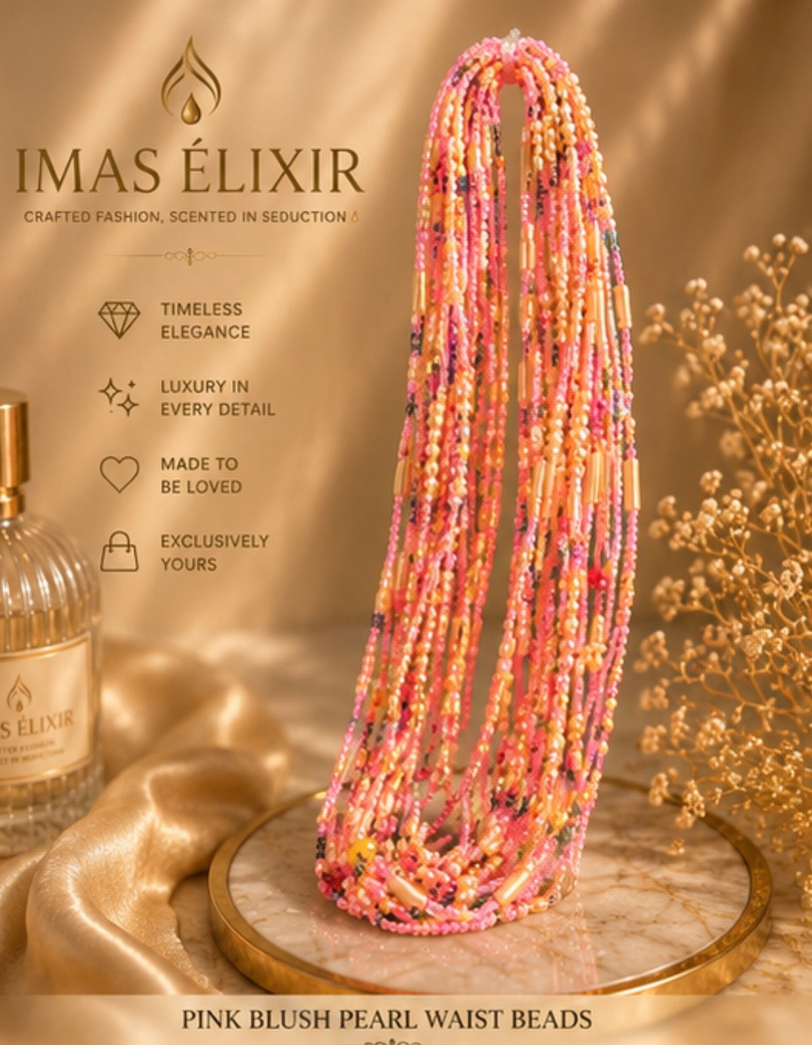 Pink Blush Pearls Waist Beads